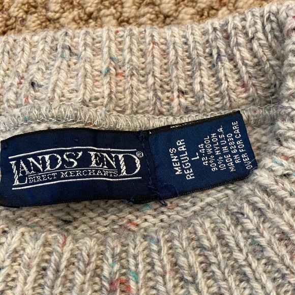 Vintage Lands’ End Men’s Wool Sweater - Picture 3 of 9